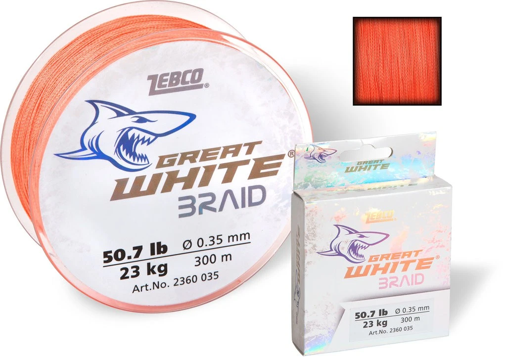 ZEBCO Great White Braid - Geflochtene Schnur - Orange 4 ZEBCO Great White Braid - Geflochtene Schnur - Orange – Bild 2