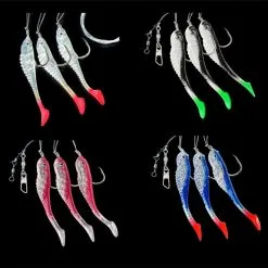 DEGA - 3er Gummifisch-Vorfach Mit Reflexfolie -Williamson DEGA 3er Gummifisch Vorfach Galeriebild 1280x1280