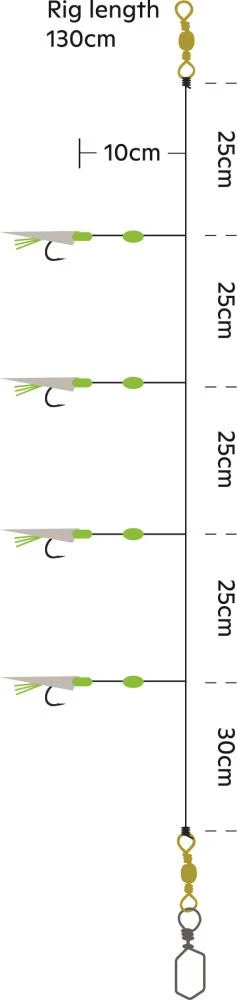 Kinetic Sabiki Trembler Holo Fishskin #4 - Vorfach 4 Kinetic Sabiki Trembler Holo Fishskin #4 - Vorfach – Bild 2