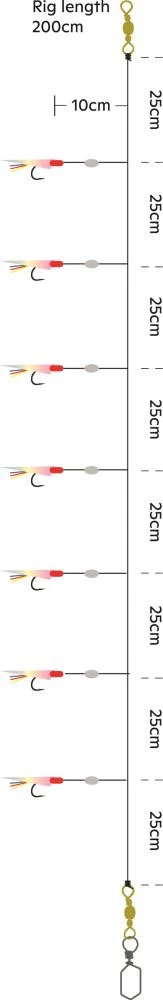 Kinetic Sabiki MaxCatch Holo Fishskin #6 - Vorfach 4 Kinetic Sabiki MaxCatch Holo Fishskin #6 - Vorfach – Bild 2
